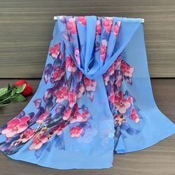 NEW CHIFFON FLORAL DESIGN SCARF $6 EACH & FIRM!! 🩵 ALL SALES ENDS MAY 22ND ✈️🌞⛱️🧿 VACATIONING IN EUROPE FOR 3 MONTHS!!  