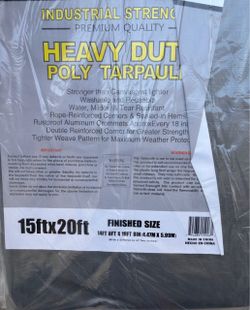 15ft x 20ft Heavy Duty Silver Waterproof Tarp