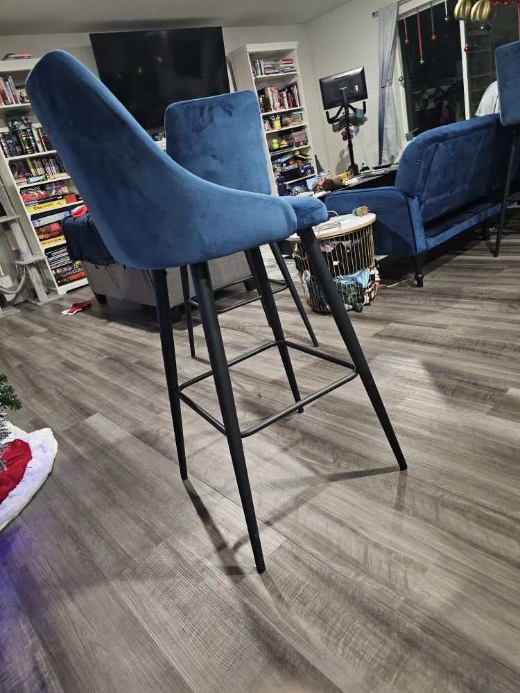Blue Velvet Stools