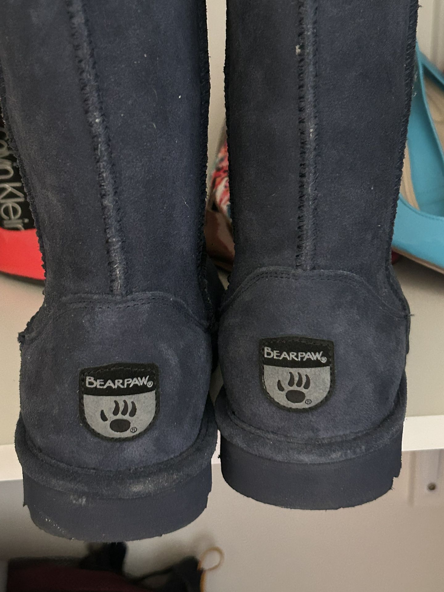 New* Bearpaw Lori Winter Boots, BLUE Suede, Women's