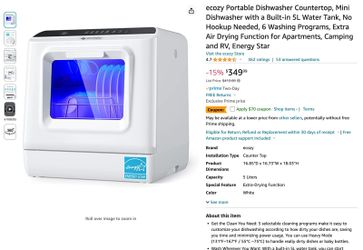 Portable Dishwasher Countertop, Mini Dishwasher in box