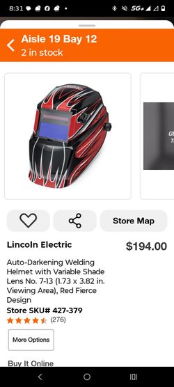 LINCOLN ELECTRIC  WELDING HOOD