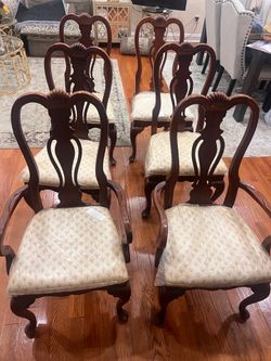 6 dining chairs two of them with arms