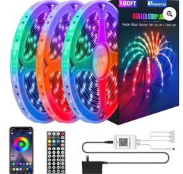 100ft LED Light for Bedroom RGB 5050 Led Strip Light with Music Color Changing and App Control for Bedroom,Music Sync Color Changing DIY for Room, Hom