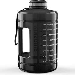 VINSGUIR 1 Gallon Water Bottle with Times to Drink - Motivational Large 128 oz Water Jug with Straw & Strap & Handle, BPA Free Brand NEW 