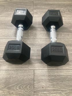 Pair 20lb Hex Dumbbells