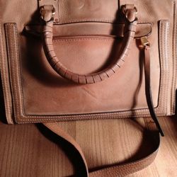Rebecca Minkoff Bree Medium Top Zip Satchel in Brown Suede Leather