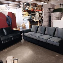 BRAND NEW 11FT and 5ft loveseat set  grey fabric combo  custom made available