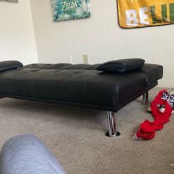 Abbigale 65.8” Faux Leather Convertible Sofa