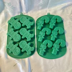 Wilton Silicone Gingerbread And Candy Cane Cookie Molds 