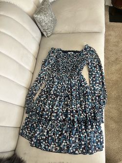 Girls Floral Long Sleeve Smocked Tiered Dress - Size 1