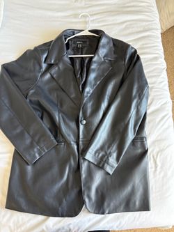 Faux Leather Blazer