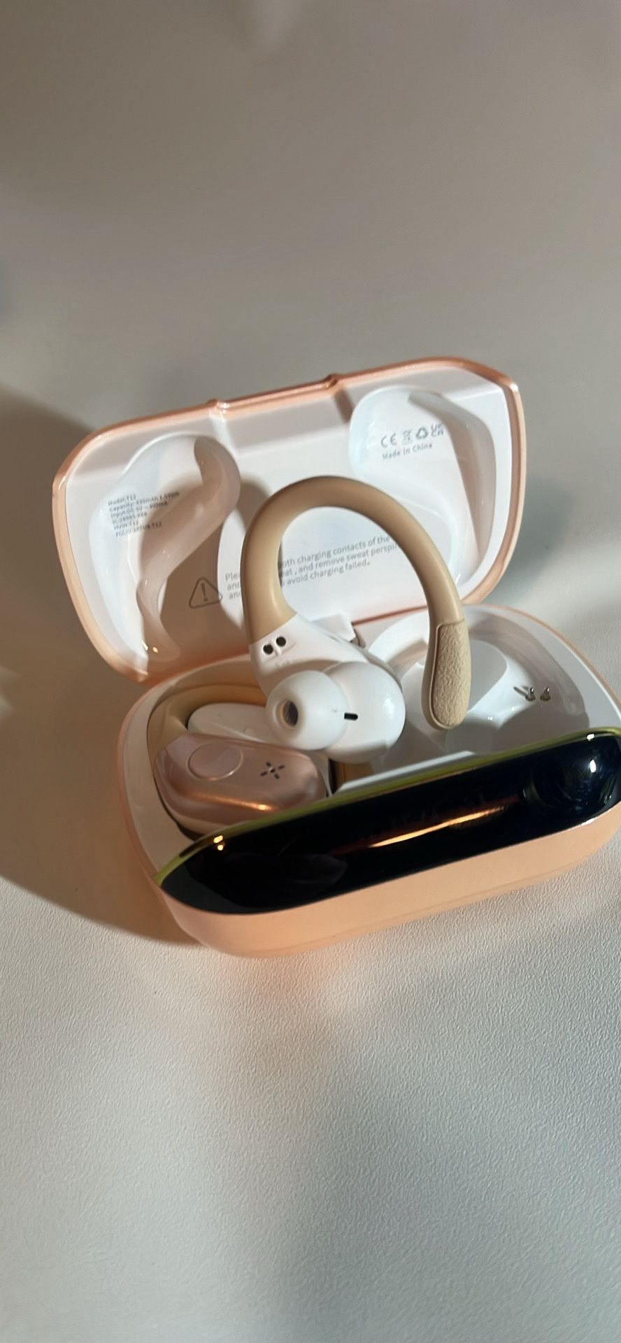 Wireless Earbuds Bluetooth 5.4 Headphones 75H Stereo Deep Bass Sports Over Ear Buds with Earhooks, LED Display Bluetooth Earbuds with 4 ENC Mic, IP7 W