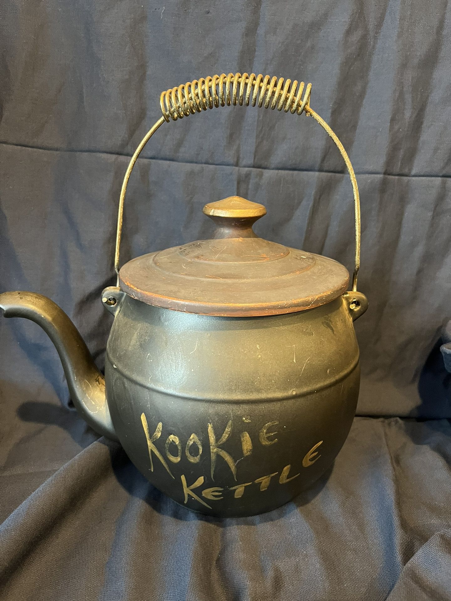 Vintage McCoy Pottery Black Cookie Jar Kookie Kettle