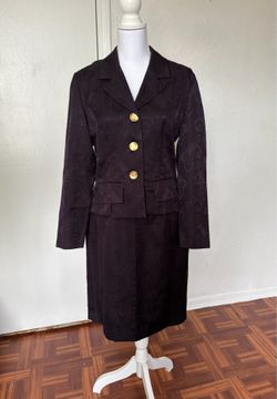 Lois Snyder Dani Max purple tailored jacket and skirt suit size 10