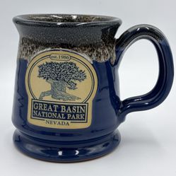 Deneen Pottery Great Basin National Park Nevada Mug Cobalt Dark Blue Drip 2018