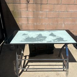 World Map Glass Top Desk Unlimited