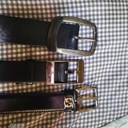 2 Gucci Belts And A Georgio Armani Belt.