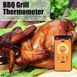 KANKAN Wireless Meat Thermometer, 165ft Long Range Minus 40℉ to 212℉ Smart App Display Food Thermometer Rechargeable Multiple Mode Individual Probe Co