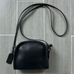 COACH Vintage Abbie Black Leather Crossbody Shoulder Bag Handbag Purse 9017
