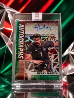 ⚽ 🔥 EL TRICOLOR / MEXICO: HENRY MARTIN 2021-22 PANINI MOSAIC WORLD CUP RED AUTO 🔥