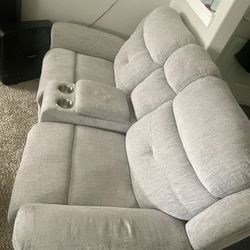 Grayest White  Couch And Love Seat Recliners