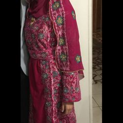 Pink and blue Traditional Dress