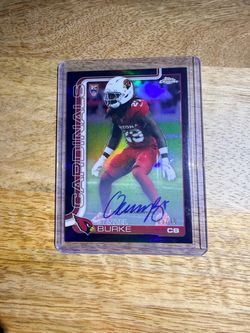 Denzel Burke Topps Chrome RC Auto /10 Cardinals