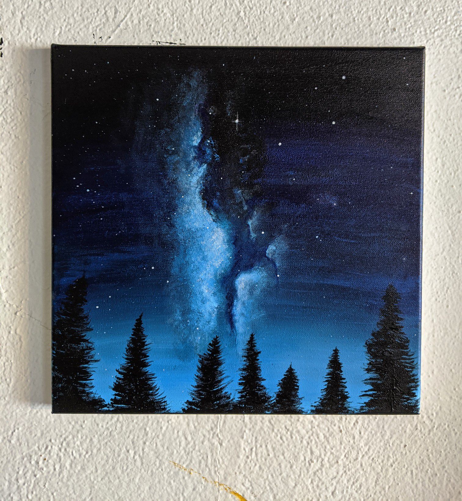 12x12 abstract night sky painting