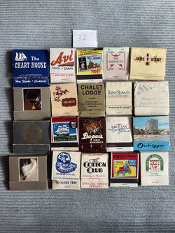 Vintage USA Matchbooks, Restaurants Hotels Casinos, 1970s–1990s Advertising Ephemera