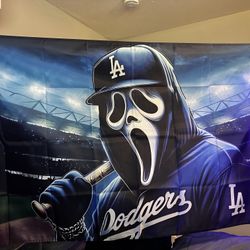Dodgers Ghost Face Flag