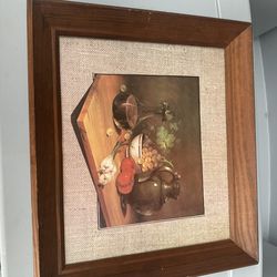 Vintage Still Life Kitchen Art - Framed 14x12 - Farmhouse Decor