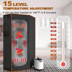 AgiiMan Portable Sauna for Home, Sauna Box with 3L Steamer, Remote Control, Folding Chair and Mat, Full Size Personal Steam Sauna Tent for Home Spa Re