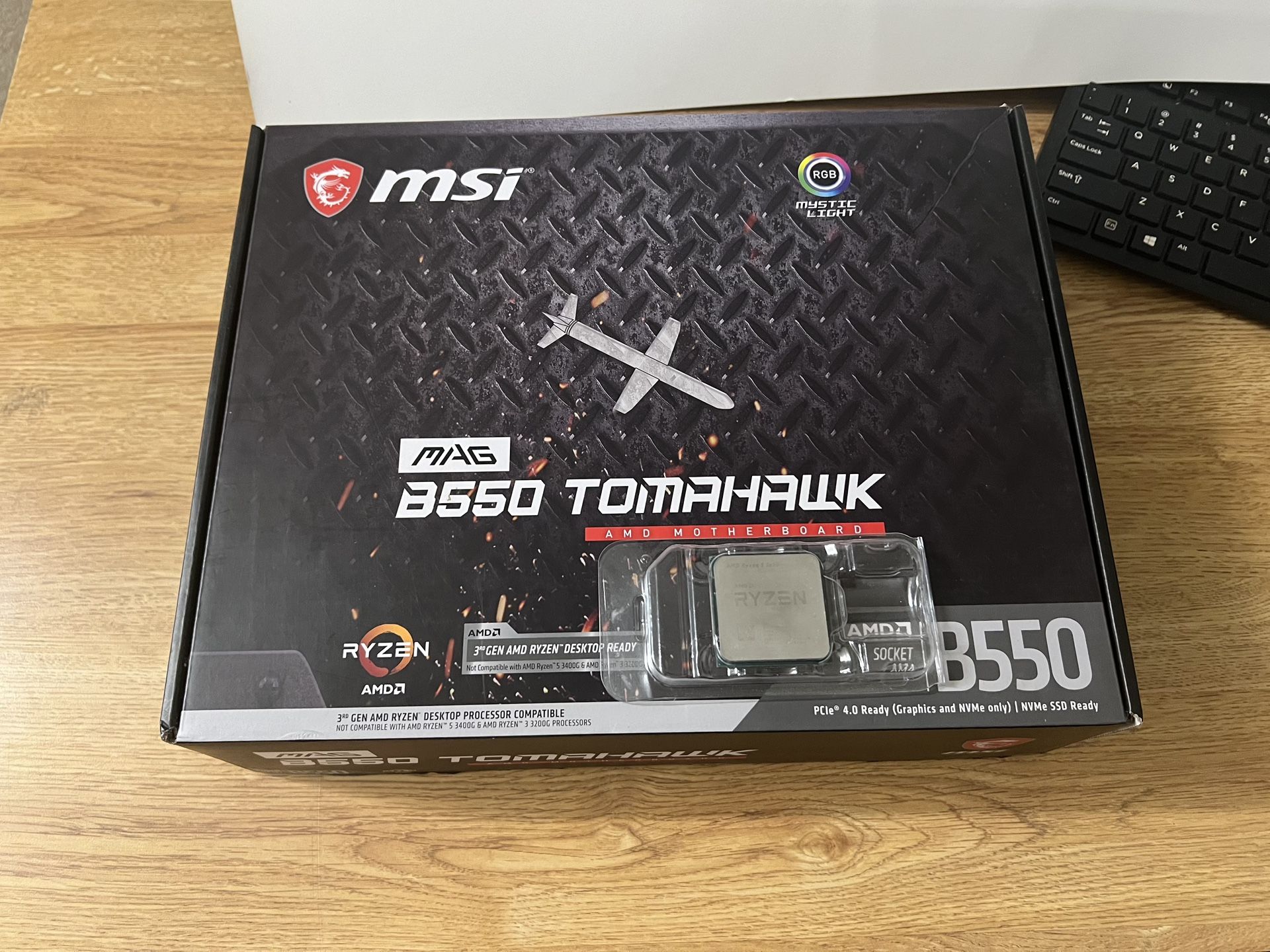 R5 3600 CPU and MSI Mag B550 Tomahawk Motherboard