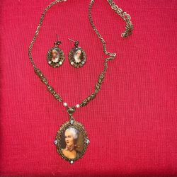 Unique Marie Antoinette Pendant and Earrings