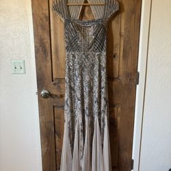 Adrianna Papell Beige Formal Gown