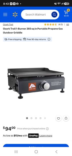 Ozark Trail 1-Burner Portable Propane Outdoor Griddle