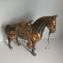 Vintage Metal Horse Statue 12” Tall x 13” Length
