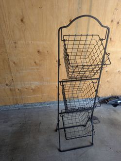 3-Tier Metal Wire Basket Stand