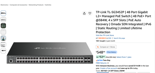 TP-Link TL-SG3452P | 48 Port Gigabit L2+ Managed PoE Switch