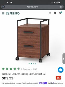 Fezibo 2-Drawer Rolling File Cabinet