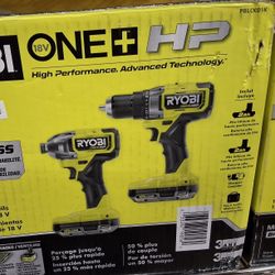 RYOBI
ONE+ HP 18V Brushless Cordless 1/2 in. Drill/Driver and Impact Driver Kit w/(2) 2.0 Ah Batteries, Charger, and Bag