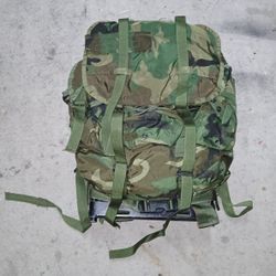 Vintage Army Ruck Sack w/ Ammo Pouch, Duffle Bag, & Four Alice Clips