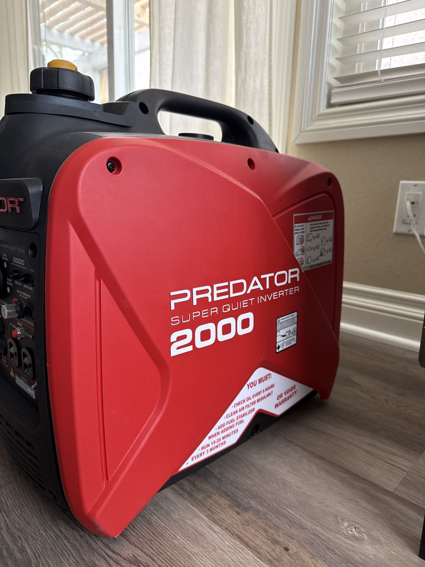 Predator 2000 Watt Super Quiet Inverter Generator – Like New & All Items Shown in the pictures Above