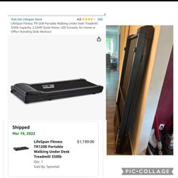 LifeSpan Fitness TR1200 Portable Walking Under Desk Treadmill,