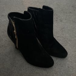 Black Zip Up Booties Size 5