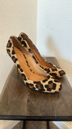 KURT GEIGER ELINDA LEOPARD ANIMAL PRINT CIGARETTE HEELS Size US 91/2 EUR 41