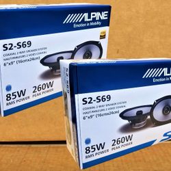Alpine S Series Car Speakers 2 Sets 6x9" 2-Way Coaxial Speaker System 520 Watts Package S2-S69 🚨 Payment Options Available 🚨 No Credit Needed 🚨 