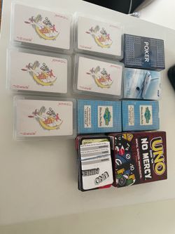 New poker card game and uno card game toy lot all cards included in each deck