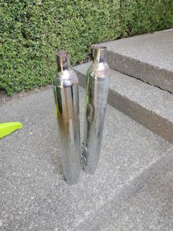 Pair of Chrome HD Motorcycle Exhaust Mufflers